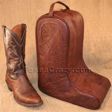 leather cowboy boot bag